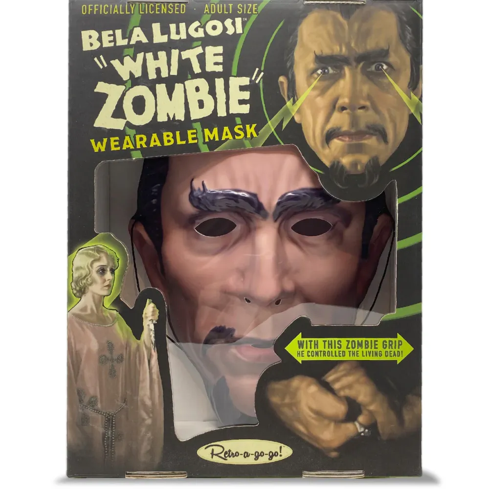 Retro-A-Go-Go Vacuum Form Masks*Bela Lugosi "White Zombie" Wearable Mask - Crypt Color