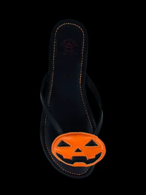 Strangecvlt Shoes*Betty Jack'O'Lantern Orange/Black Sandal