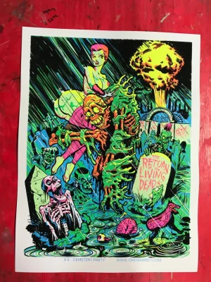 One Man Riet Posters*Cemetery Party Blacklight Poster