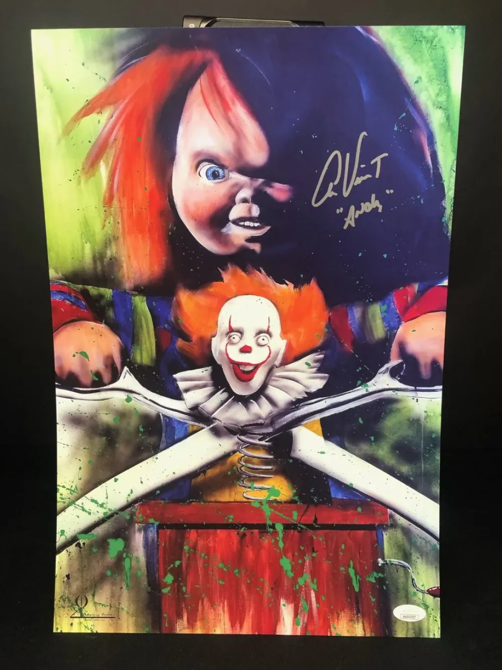 Nightmare Toys Artwork*Child'S Play 12X18 Print Signed By Alex Vincent W/ Jsa
