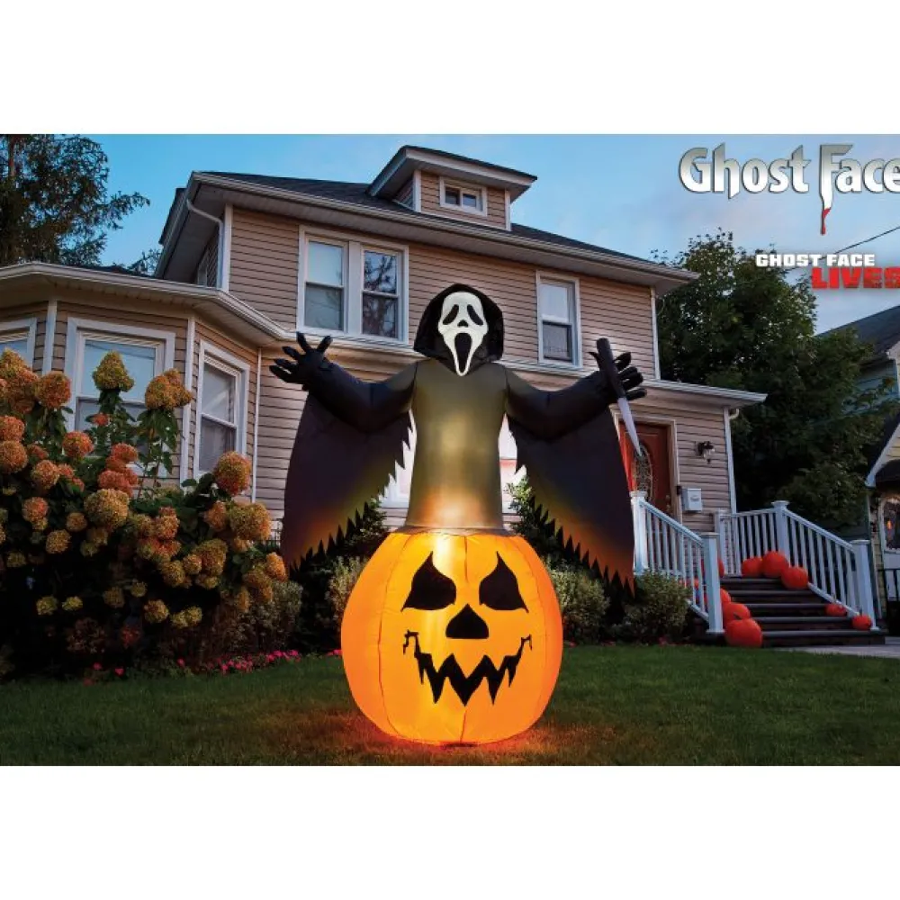 Fun World Halloween Decorations*Ghost Face Pumpkin Lawn Inflatable