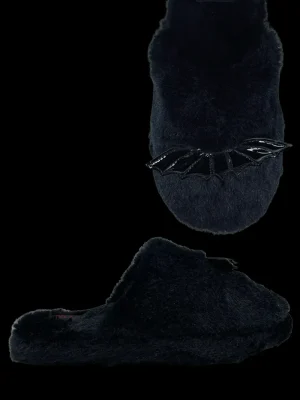 Strangecvlt Shoes*Kreepy Kozy Bat Black House Slipper