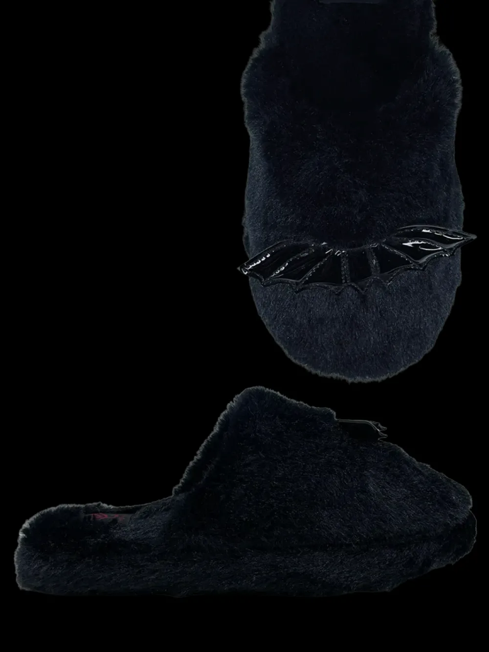 Strangecvlt Shoes*Kreepy Kozy Bat Black House Slipper