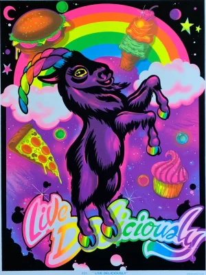 One Man Riet Posters*Live Deliciously Blacklight Parody Print