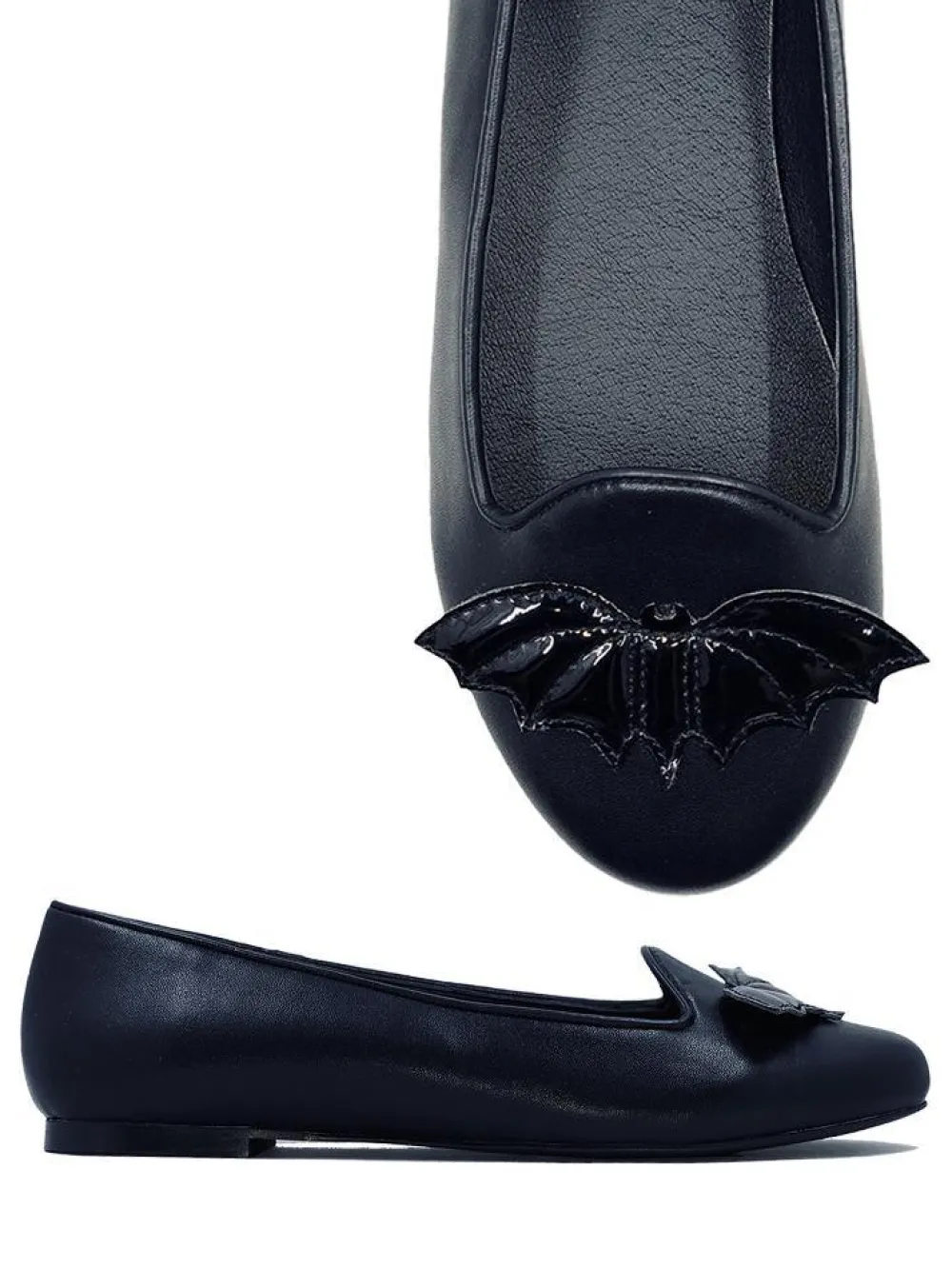 Strangecvlt Shoes*Lydia Bat Flat All Black