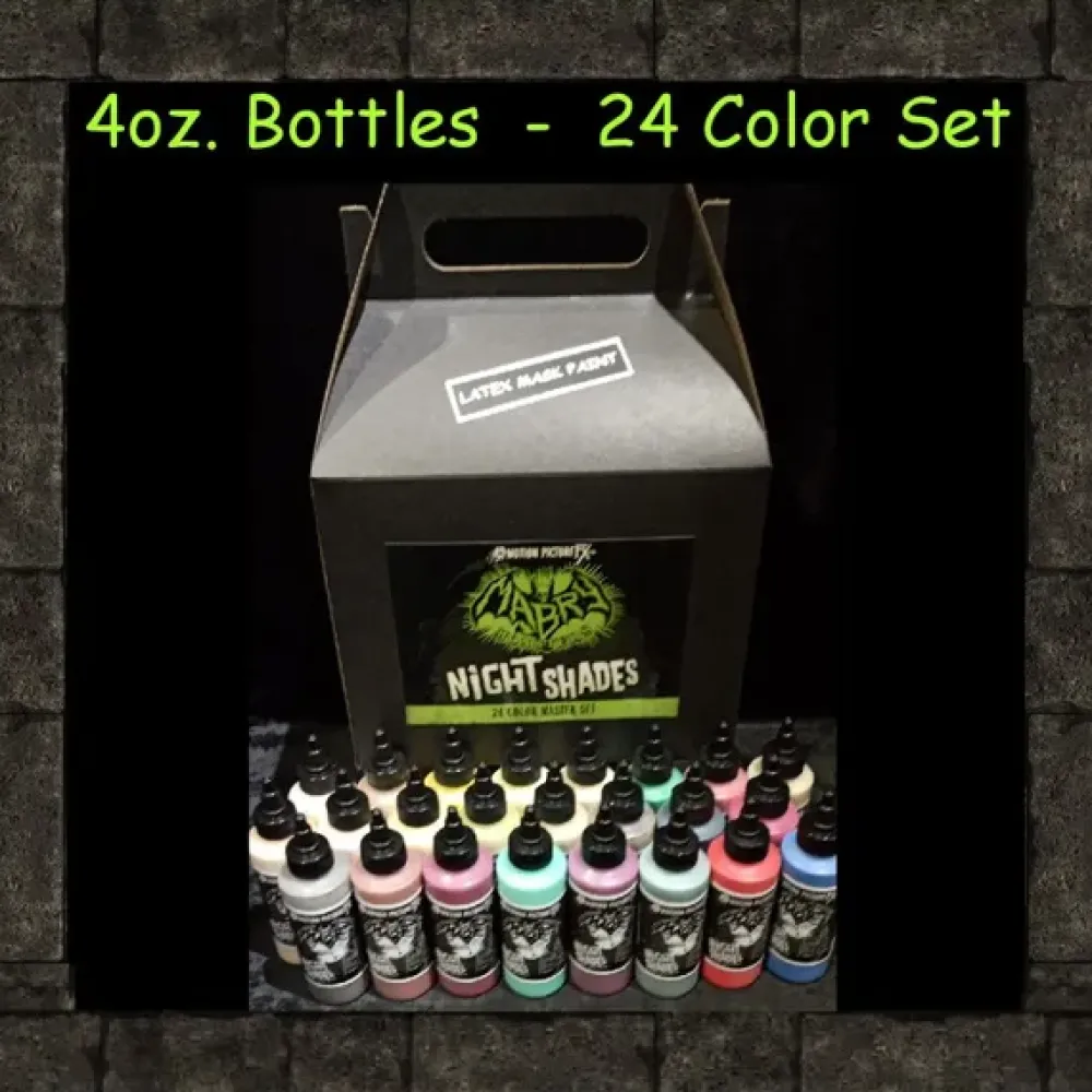 Motion Picture FX Mask Paint*Night Shades Rubber Mask Paint - 4 Oz. Set