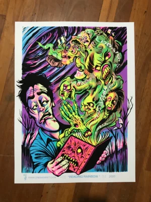 One Man Riet Artwork*Reading Rainbow Blacklight Poster