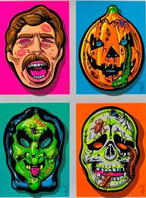 One Man Riet Artwork*Scream Queen Killer & Friends Parody Blacklight Print